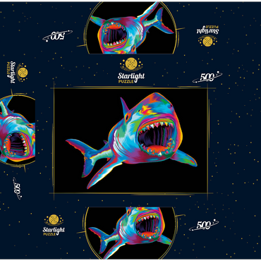 Pop Colors Shark 500 Jigsaw Puzzle box 3D Modell