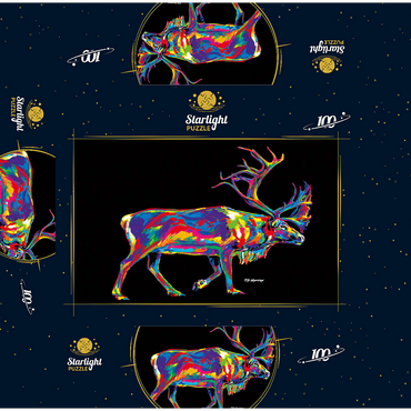 Santa's Reindeer 100 Jigsaw Puzzle box 3D Modell