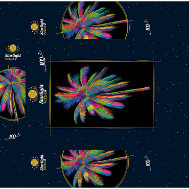 Colorful Palm Tree 100 Jigsaw Puzzle box 3D Modell