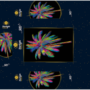 Colorful Palm Tree 500 Jigsaw Puzzle box 3D Modell