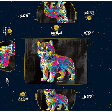 Pop Colors Husky 1000 Jigsaw Puzzle box 3D Modell