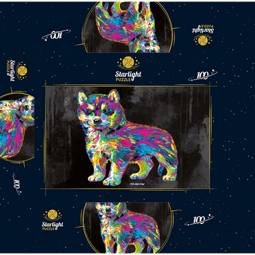 Pop Colors Husky 100 Jigsaw Puzzle box 3D Modell