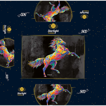 Colorful Stallion 500 Jigsaw Puzzle box 3D Modell