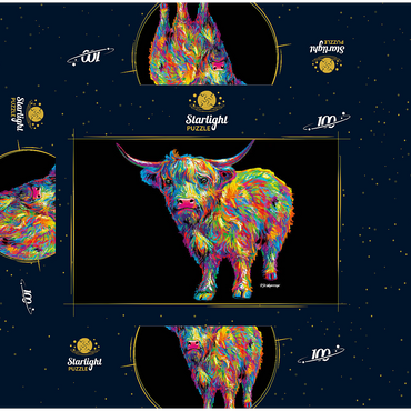 Highland Cow 100 Jigsaw Puzzle box 3D Modell