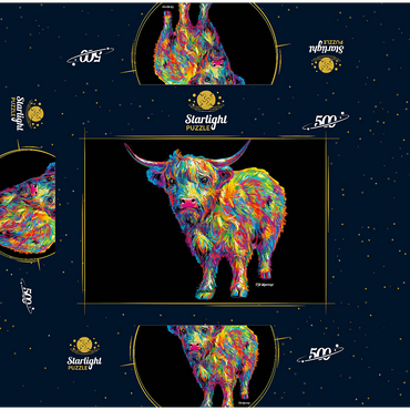 Highland Cow 500 Jigsaw Puzzle box 3D Modell