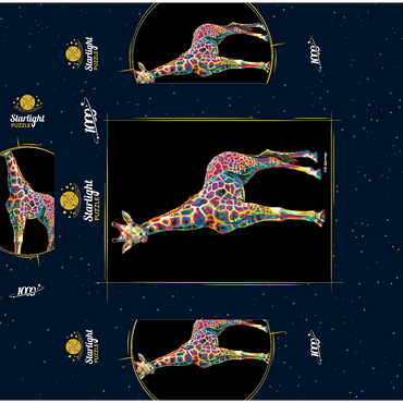 Colorful Giraffe 1000 Jigsaw Puzzle box 3D Modell