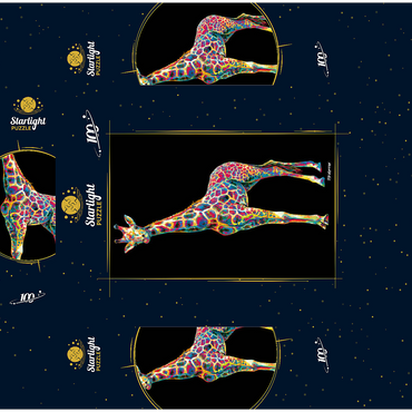 Colorful Giraffe 100 Jigsaw Puzzle box 3D Modell