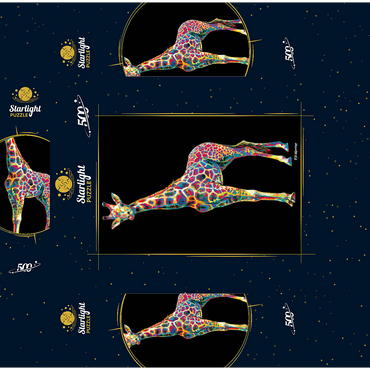 Colorful Giraffe 500 Jigsaw Puzzle box 3D Modell