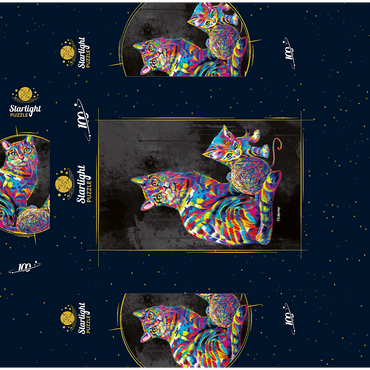 Kitty Family 100 Jigsaw Puzzle box 3D Modell