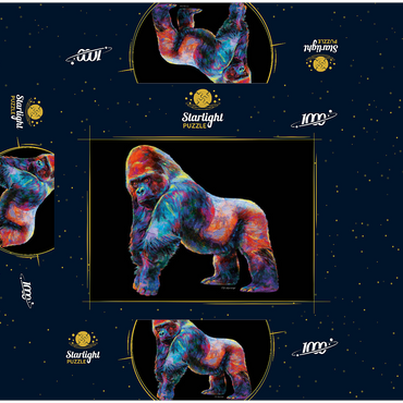 Pop Colors Gorilla 1000 Jigsaw Puzzle box 3D Modell