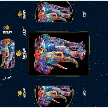 Elephant Pop Colors 1000 Jigsaw Puzzle box 3D Modell