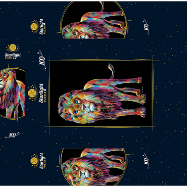 Pop Colors Lion 100 Jigsaw Puzzle box 3D Modell