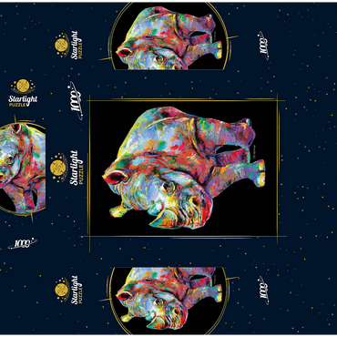 Hippo Love 1000 Jigsaw Puzzle box 3D Modell