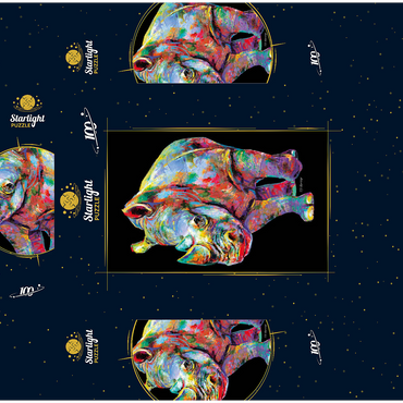 Hippo Love 100 Jigsaw Puzzle box 3D Modell