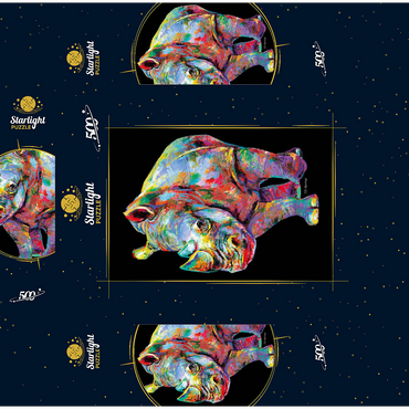 Hippo Love 500 Jigsaw Puzzle box 3D Modell