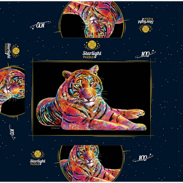 Laying Tiger 100 Jigsaw Puzzle box 3D Modell