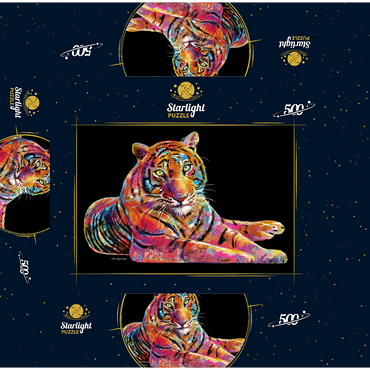 Laying Tiger 500 Jigsaw Puzzle box 3D Modell