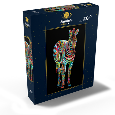 Colorful Zebra 100 Jigsaw Puzzle box view2