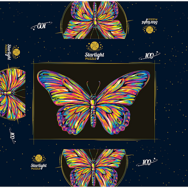 Colorful Butterfly 100 Jigsaw Puzzle box 3D Modell