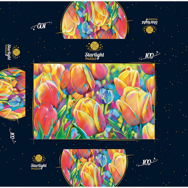 Colorful Tulips 100 Jigsaw Puzzle box 3D Modell