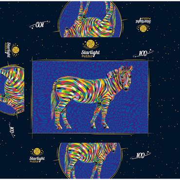 Pop Colors Zebra 100 Jigsaw Puzzle box 3D Modell