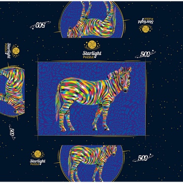 Pop Colors Zebra 500 Jigsaw Puzzle box 3D Modell