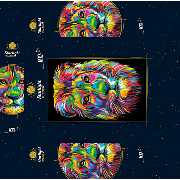 Lion Head 100 Jigsaw Puzzle box 3D Modell