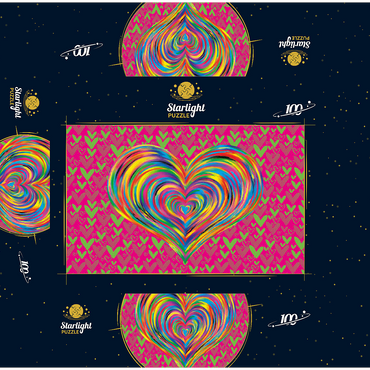 Heart Love 100 Jigsaw Puzzle box 3D Modell