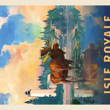 Isle Royale National Park: Sunrise, Vintage Poster 1000 Jigsaw Puzzle 3D Modell