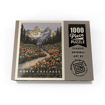 North Cascades National Park: Summer Hike, Vintage Poster 1000 Jigsaw Puzzle box view3