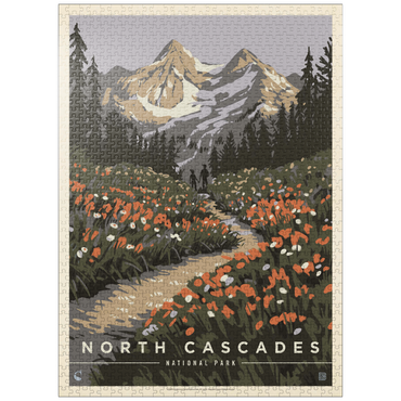 puzzleplate North Cascades National Park: Summer Hike, Vintage Poster 1000 Jigsaw Puzzle