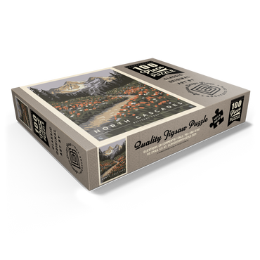 North Cascades National Park: Summer Hike, Vintage Poster 100 Jigsaw Puzzle box view1