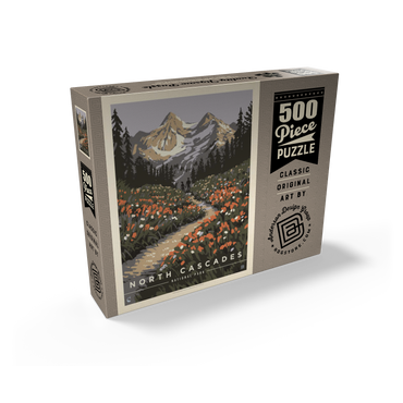 North Cascades National Park: Summer Hike, Vintage Poster 500 Jigsaw Puzzle box view2