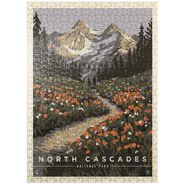 puzzleplate North Cascades National Park: Summer Hike, Vintage Poster 500 Jigsaw Puzzle