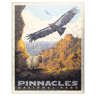 puzzleplate Pinnacles National Park: California Condors, Vintage Poster 100 Jigsaw Puzzle
