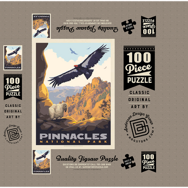 Pinnacles National Park: California Condors, Vintage Poster 100 Jigsaw Puzzle box 3D Modell