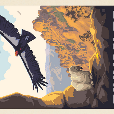 Pinnacles National Park: California Condors, Vintage Poster 500 Jigsaw Puzzle 3D Modell