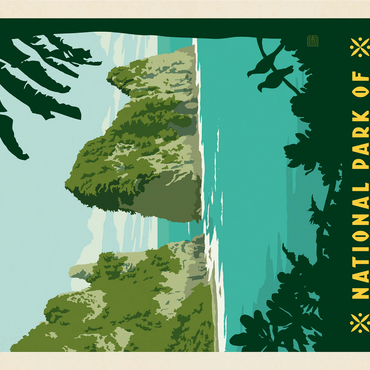 National Park of American Samoa, Vintage Poster 1000 Jigsaw Puzzle 3D Modell