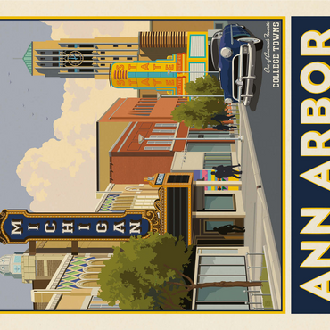 American College Towns: Ann Arbor, Michigan, Vintage Poster 1000 Jigsaw Puzzle 3D Modell