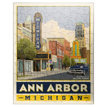 puzzleplate American College Towns: Ann Arbor, Michigan, Vintage Poster 100 Jigsaw Puzzle