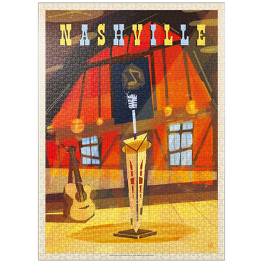 puzzleplate Nashville, TN: Grand Ole Opry (Mod Design), Vintage Poster 1000 Jigsaw Puzzle