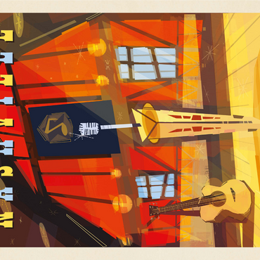 Nashville, TN: Grand Ole Opry (Mod Design), Vintage Poster 1000 Jigsaw Puzzle 3D Modell