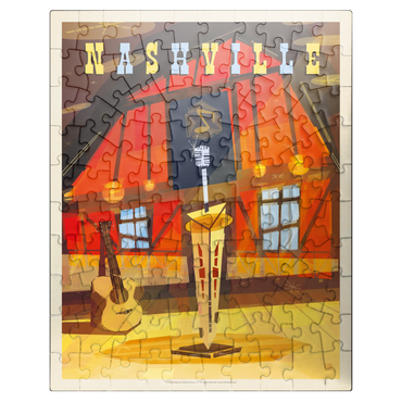 puzzleplate Nashville, TN: Grand Ole Opry (Mod Design), Vintage Poster 100 Jigsaw Puzzle