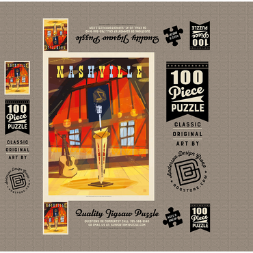 Nashville, TN: Grand Ole Opry (Mod Design), Vintage Poster 100 Jigsaw Puzzle box 3D Modell