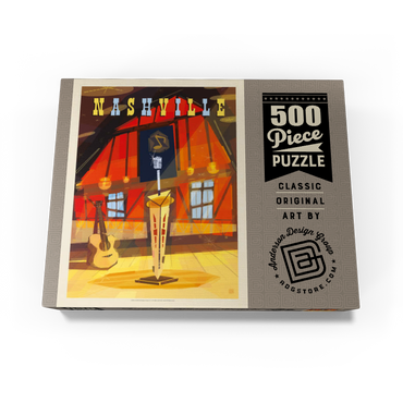 Nashville, TN: Grand Ole Opry (Mod Design), Vintage Poster 500 Jigsaw Puzzle box view3
