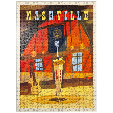 puzzleplate Nashville, TN: Grand Ole Opry (Mod Design), Vintage Poster 500 Jigsaw Puzzle