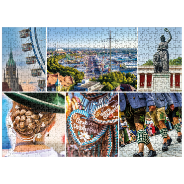 puzzleplate Wiesgaudi No.3 - Colorful collage of the Oktoberfest in Munich, Theresienwiese, Bavaria, Germany 500 Jigsaw Puzzle