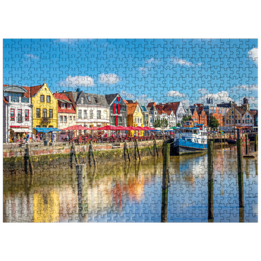 puzzleplate Port of Husum, North Frisia, North Sea, Schleswig-Holstein 500 Jigsaw Puzzle