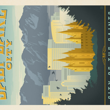 Salt Lake City, Utah, Vintage Poster 500 Jigsaw Puzzle 3D Modell