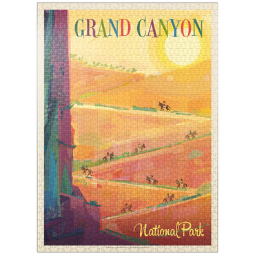 puzzleplate Grand Canyon National Park: Mule Train (Mod Design), Vintage Poster 1000 Jigsaw Puzzle
